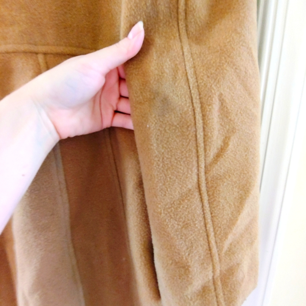 Used Kenneth Cole Camel Dress Coat sz 4 - Picture 10 of 11